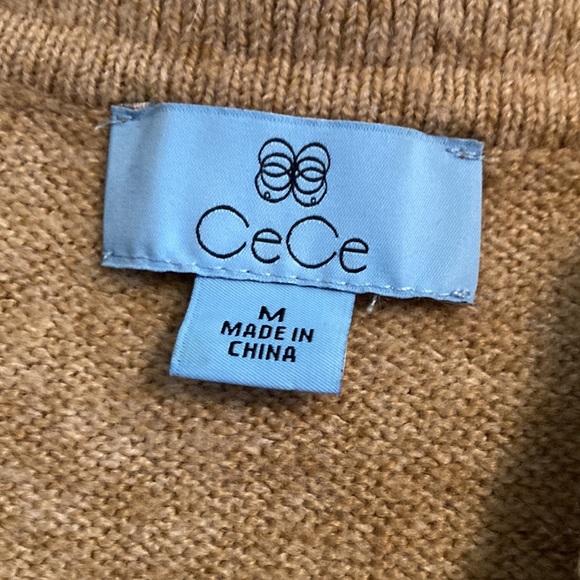 CeCe Collared Sweater in Tan or Camel, M - Picture 3 of 10